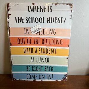 Colorful School Nurse Sign